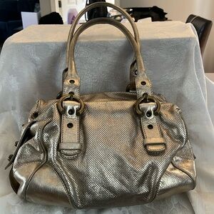 Ladies Leather FRANCESCO BIASIA Handbag Gold Punching